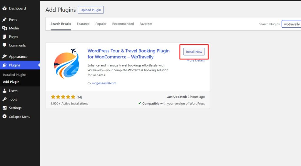 install WpTravelly