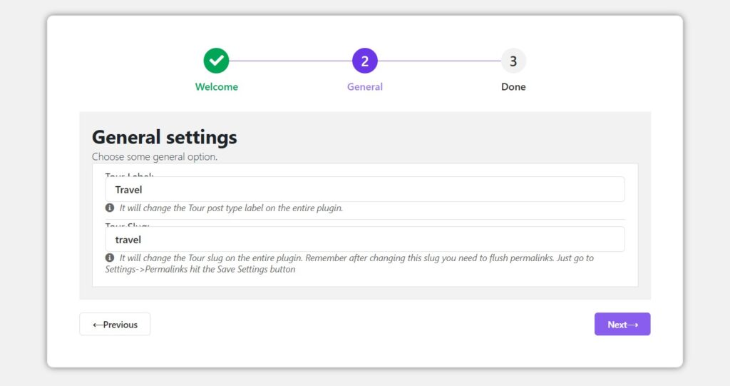 general settings