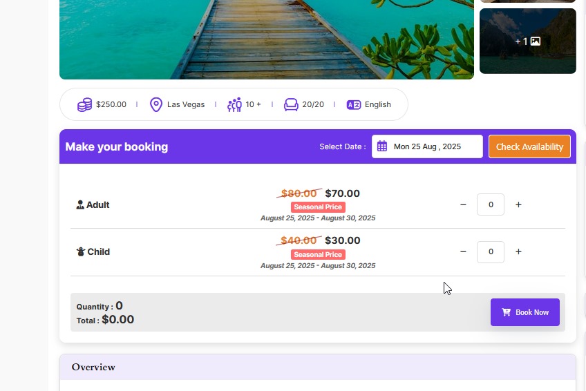 seasonal price front end